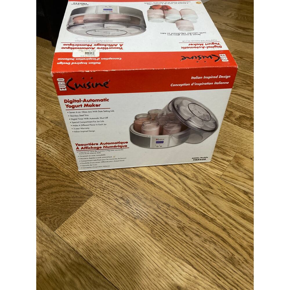 EURO CUISINE YOGURT MAKER YMX650 AUTOMATIC DIGITAL MACHINE W/ GLASS JARS/LIDS